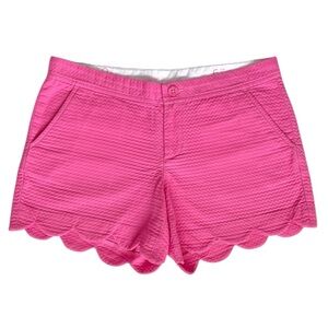Lilly Pulitzer 5” Jacquard Buttercup Scallop Hem Shorts in Aura Pink 💕